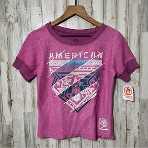 American‎ Fighter Gladbrook Short Sleeve Shirt Pink New Womens Size Small